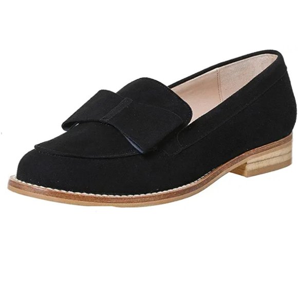 XYD Shoes - XYD Casual Low Heel Bow Flats Closed Toe Slip On
